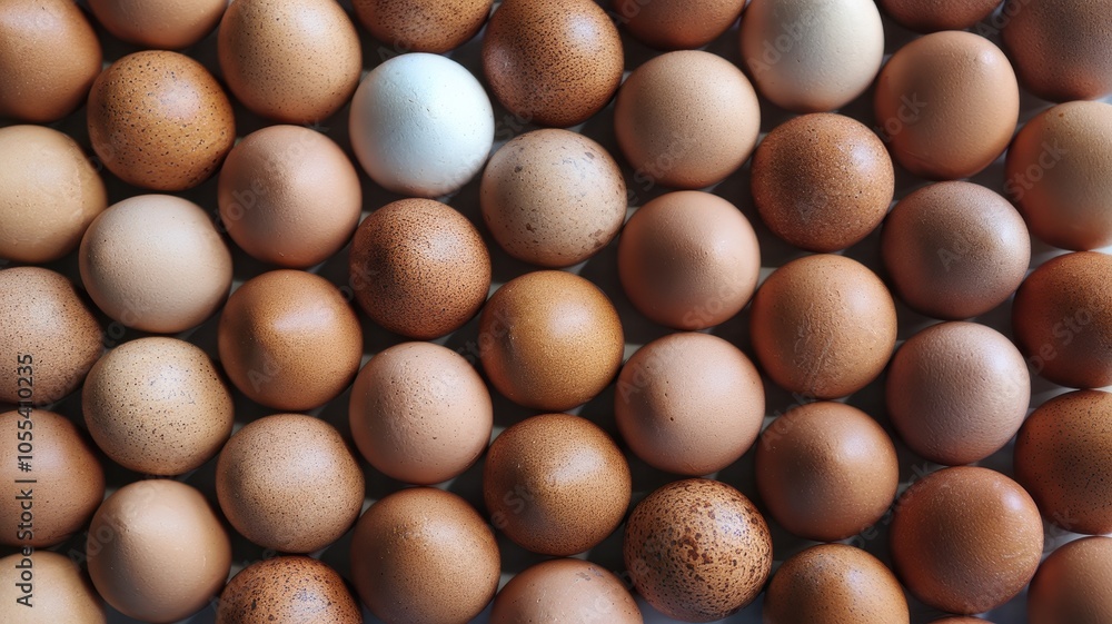 Close-Up of Assorted Eggs with Natural Shell Colors Close-Up of Assorted Eggs with Natural Shell Colors