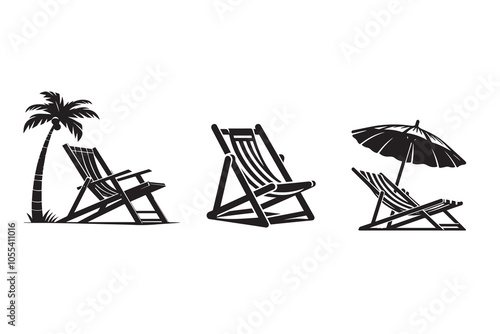 Deck chair Silhouette Illustration