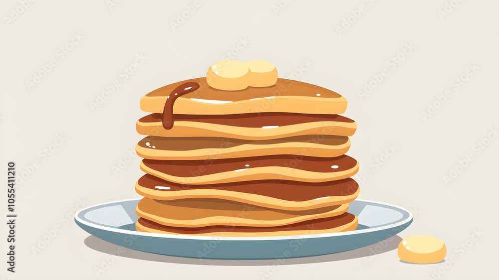 Stack of pancakes illustration. Generative AI Stack of pancakes illustration. Generative AI