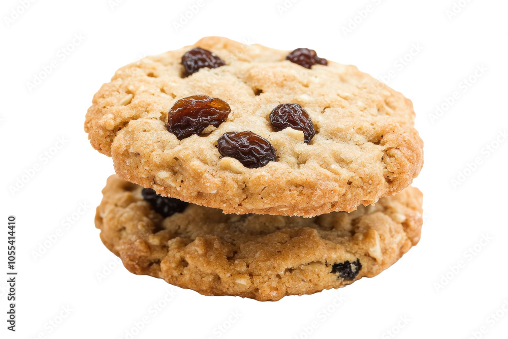 Delicious homemade oatmeal raisin cookies stacked on top of each other with a warm, inviting appeal Delicious homemade oatmeal raisin cookies stacked on top of each other with a warm, inviting appeal