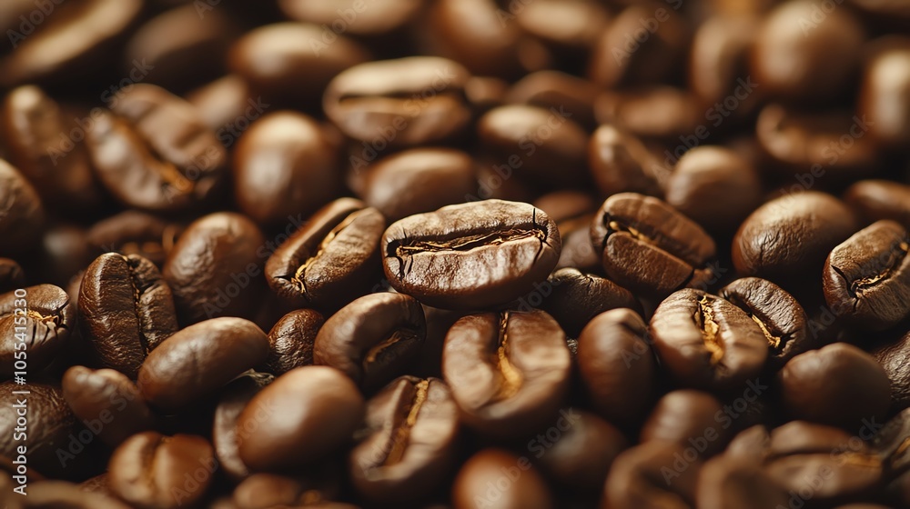 Close-up of roasted coffee beans on a dark surface, showcasing rich textures and colors. Close-up of roasted coffee beans on a dark surface, showcasing rich textures and colors.