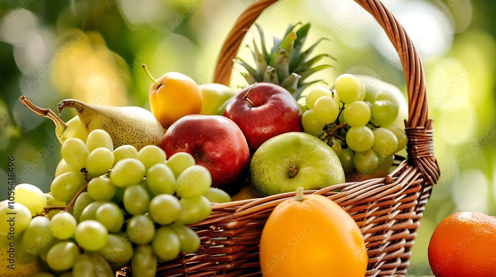 Various fresh fruits in the fruit basket Various fresh fruits in the fruit basket