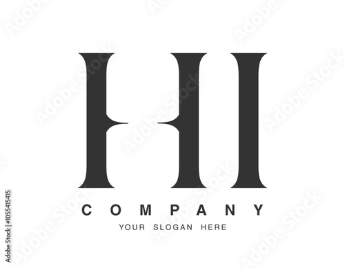 Free Download HI logo design. Initial letter h and i serif font style. Creative classic company name typography. Trendy logotype or identity. - GFXLoad