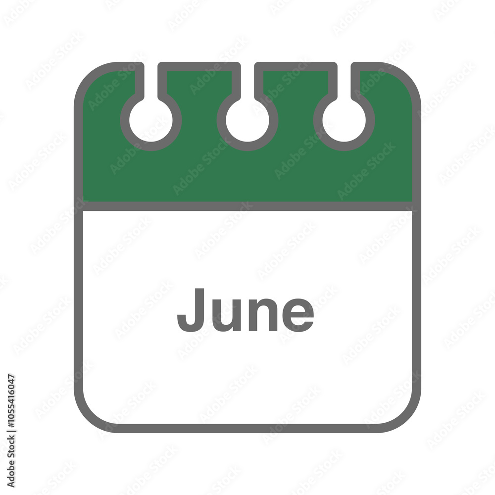 June icon vector. Daily, monthly, yearly calendar icon June icon vector. Daily, monthly, yearly calendar icon