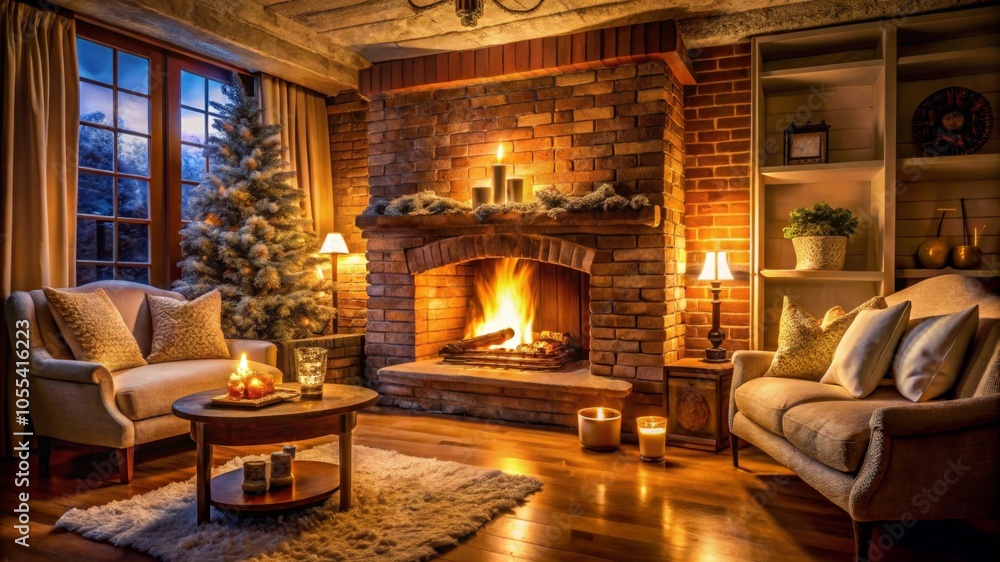 the fireplace crackles warmly in the house the fireplace crackles warmly in the house