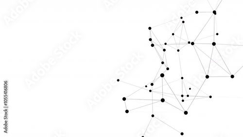 Connected lines network structure. 3D digital data technology concept. Seamless Loop 4K white Background	

