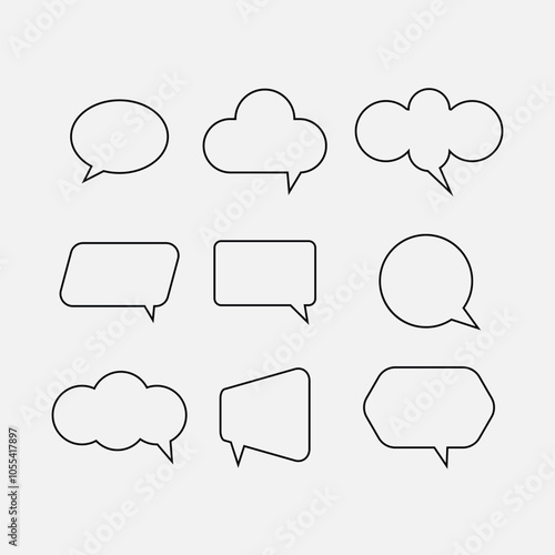 Speech Bubble set. Talk bubble. Cloud speech bubbles collection. Vector File