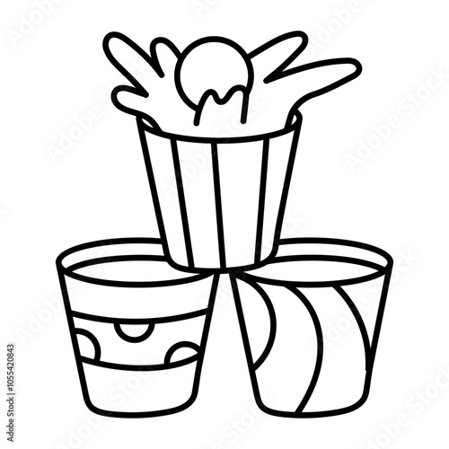 A hand drawn icon of beer pong game 