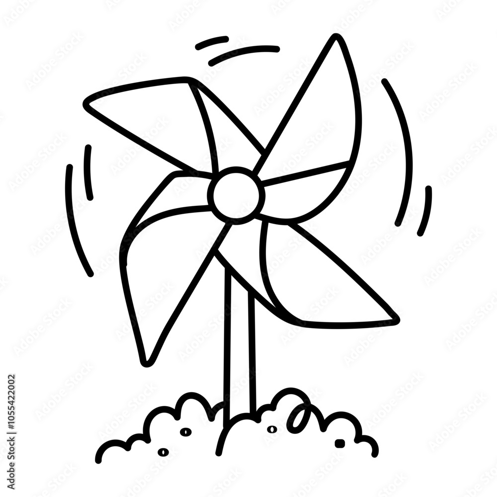 Paper pinwheel icon in hand drawn style
Paper pinwheel icon in hand drawn style