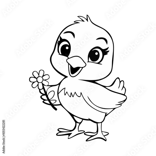 HappyBirdWithFlower.eps