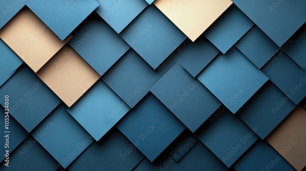 Abstract Geometric Pattern with Blue and Beige Squares Abstract Geometric Pattern with Blue and Beige Squares