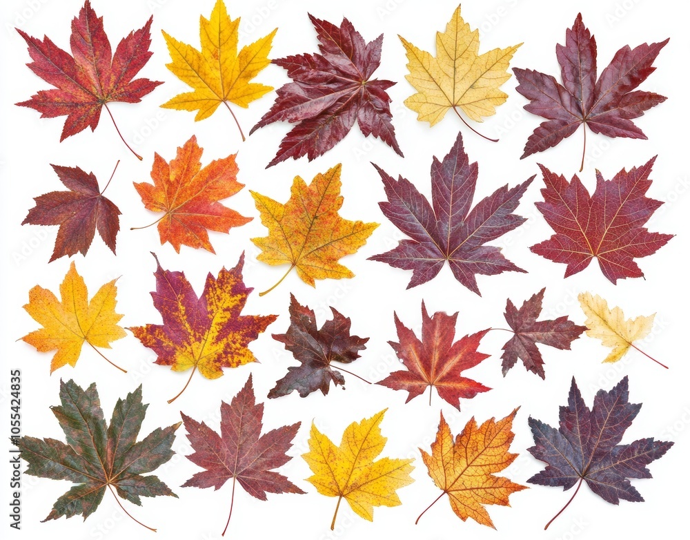 Isolated autumn leaves on a white background Isolated autumn leaves on a white background
