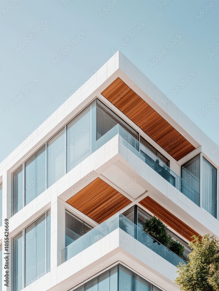 Fototapeta premium Modern Sustainable Commercial Building Crafted with Eco-Friendly Materials for a Greener Future