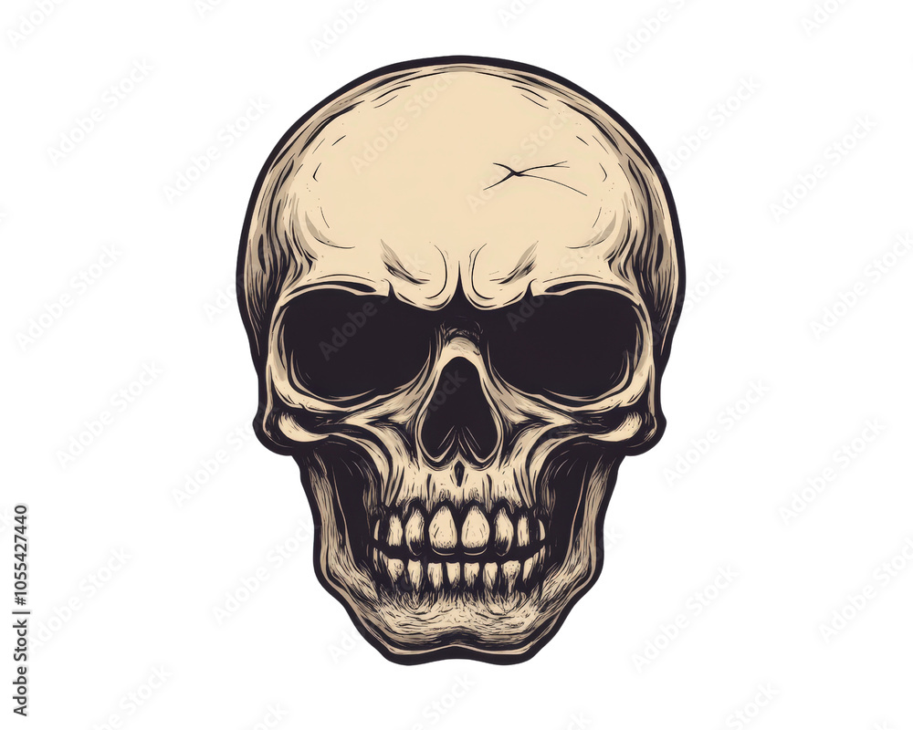 Skull illustration with detailed features and shading, showcasing realistic design. This artwork captures essence of human anatomy and can be used for various creative projects Skull illustration with detailed features and shading, showcasing realistic design. This artwork captures essence of human anatomy and can be used for various creative projects
