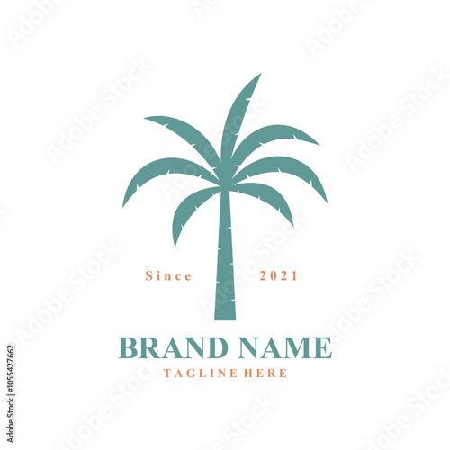 Palm tree summer logo template