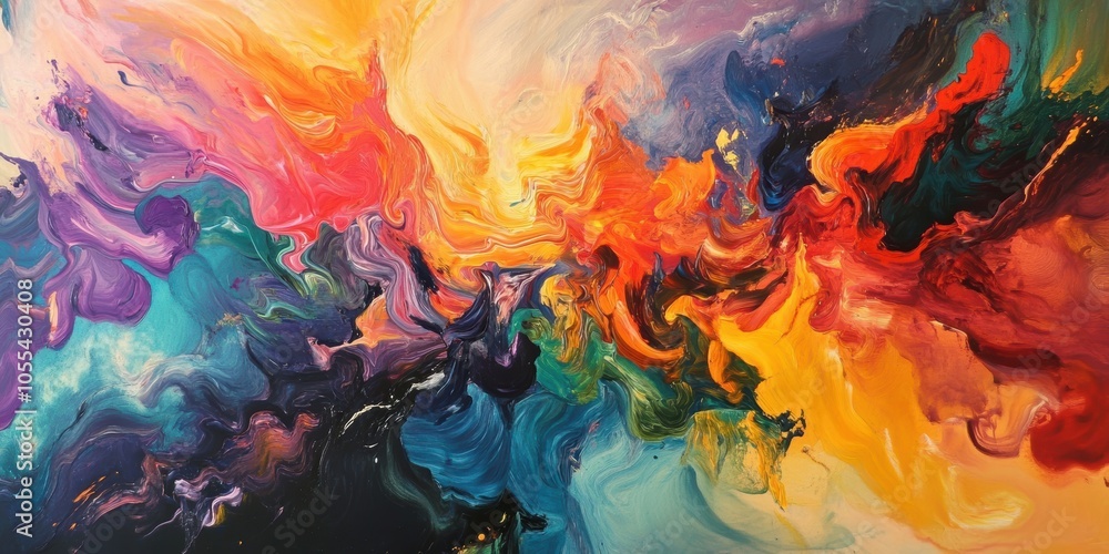Abstract painting with vibrant colors. Abstract painting with vibrant colors.