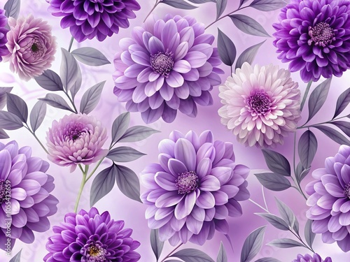 Elegant Purple Floral Pattern for Minimalist Design and Decoration