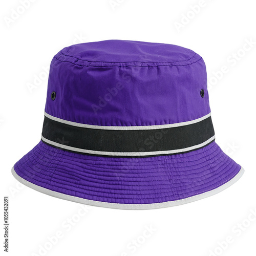 Stylish Purple Bucket Hat Suitable for Summer Fashion and Outdoor Activities with a Transparent Background for Easy Use in Marketing Collateral photo