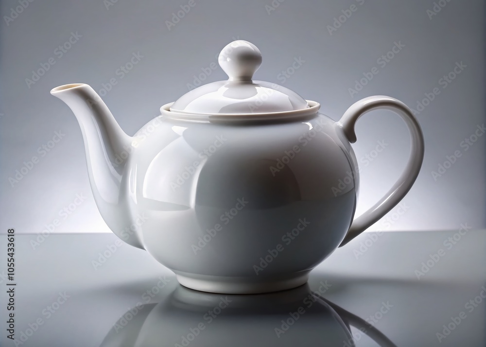 Elegant White Porcelain Teapot for Tea Parties and Kitchen Decor, Minimalist Design, Perfect Gift for Tea Lovers and Elegant White Porcelain Teapot for Tea Parties and Kitchen Decor, Minimalist Design, Perfect Gift for Tea Lovers and