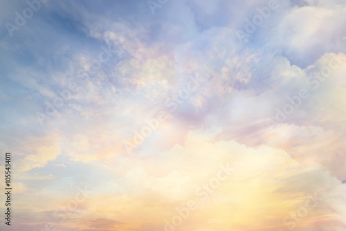 Fototapeta Naklejka Na Ścianę i Meble -  watercolor gradient pastel background clouds abstract, wallpaper heaven