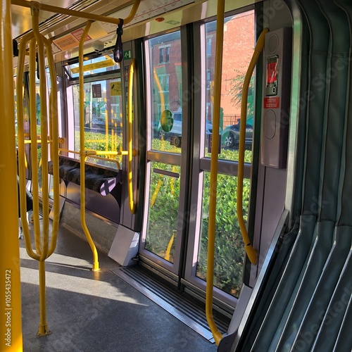 Photography Interior of Luas Tram - Public Transportation in Dublin, Ireland