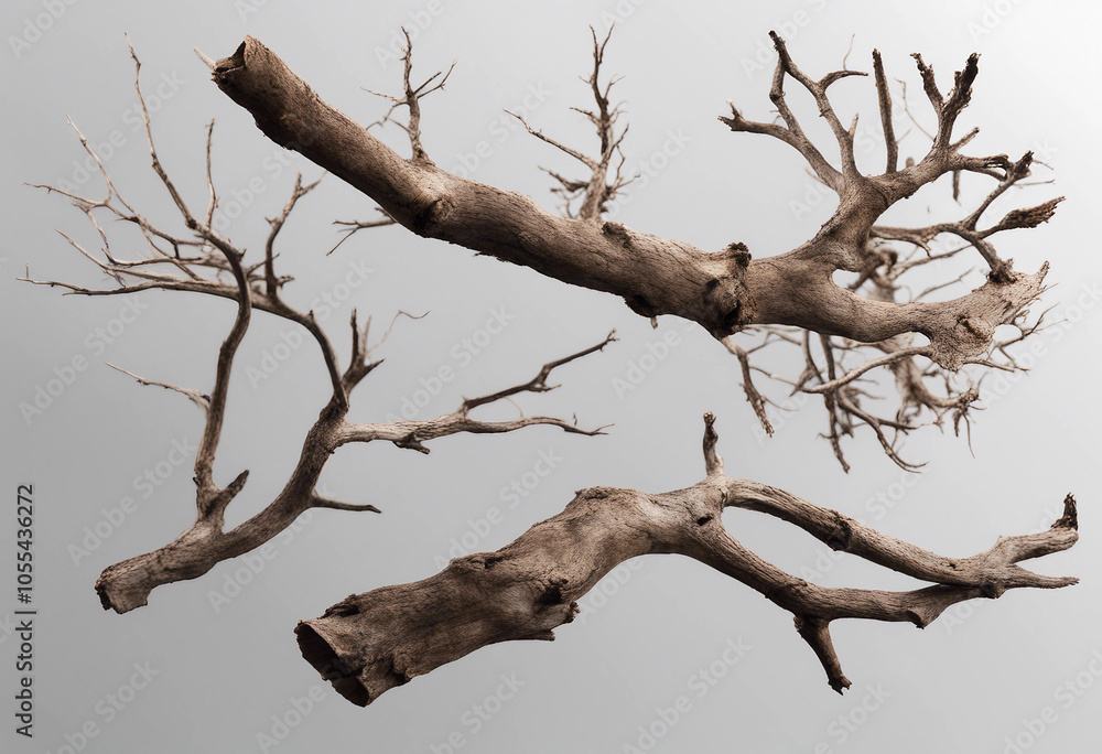 Set of various dead dry tree branch isolated on transparent background Set of various dead dry tree branch isolated on transparent background