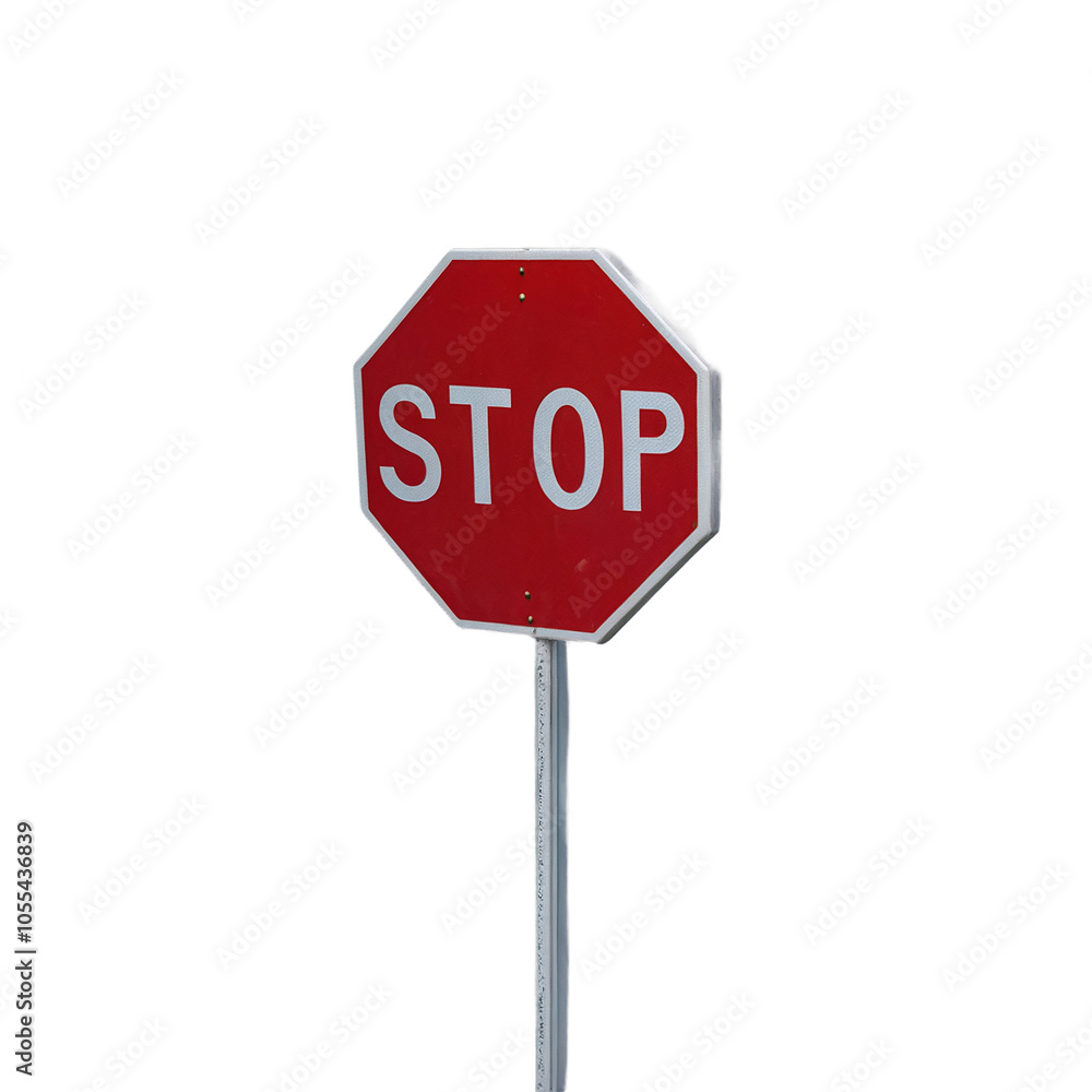 Bright Red Stop Sign Isolated on Transparent Background for Safety and Traffic Regulation Use Bright Red Stop Sign Isolated on Transparent Background for Safety and Traffic Regulation Use
