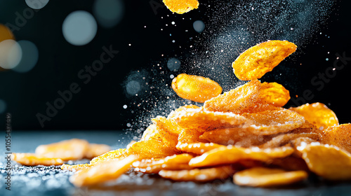 Airfried plantain chips with sea salt, crunchy and naturally sweet, tropical snack idea