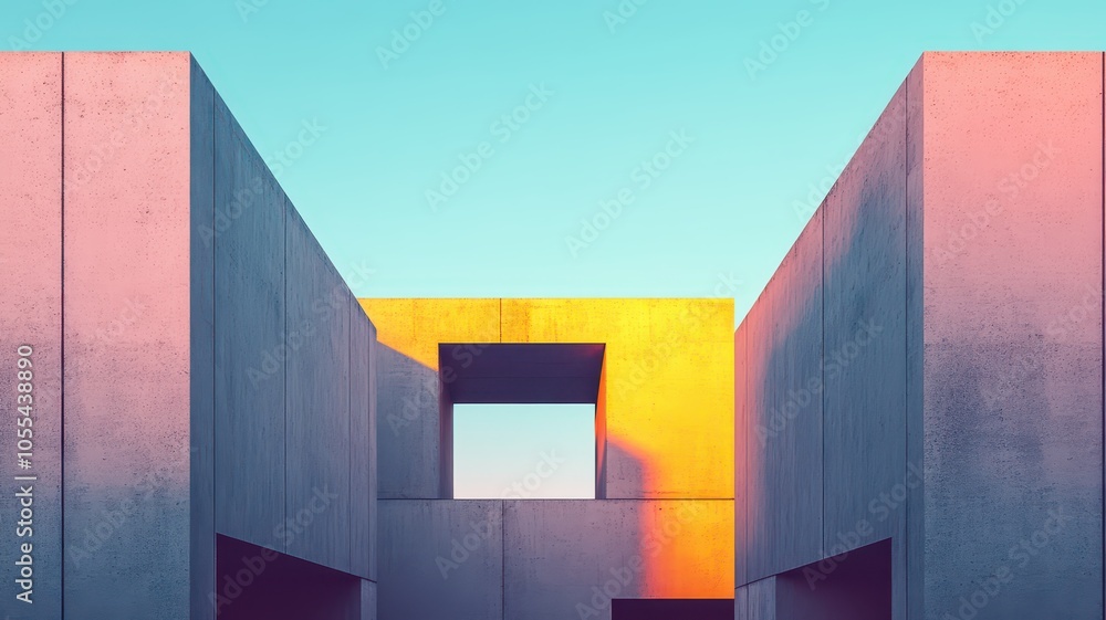 Contemporary geometric architecture showcasing sleek design and sustainable materials in harmony with nature. Contemporary geometric architecture showcasing sleek design and sustainable materials in harmony with nature.