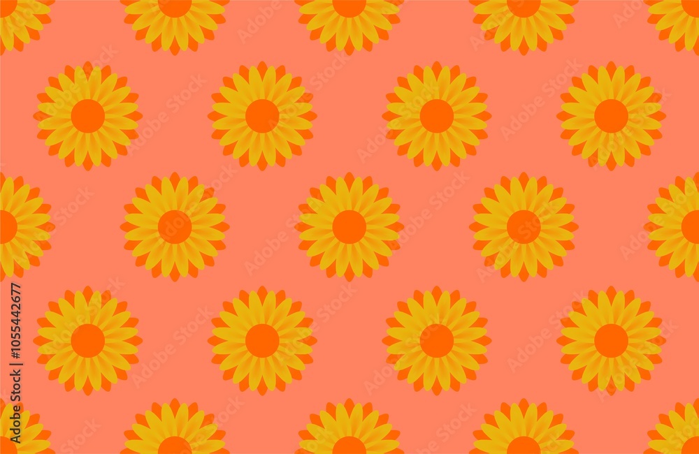 seamless pattern with sunflower on pink background seamless pattern with sunflower on pink background