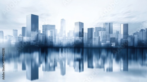 Wallpaper Mural Abstract Modern Cityscape: A Panoramic 3D Illustration Journey Torontodigital.ca