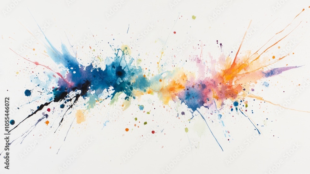 Obraz premium Abstract splatter painting, a colorful explosion of vibrant hues and dynamic texture