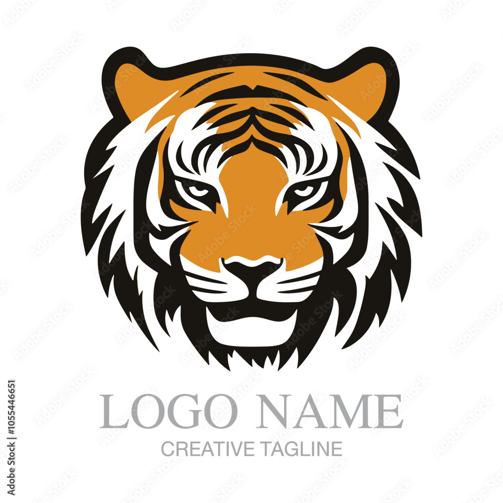 Tiger head logo, tiger, tiger logo, tiger face, icon fully editable vector logo template Tiger head logo, tiger, tiger logo, tiger face, icon fully editable vector logo template