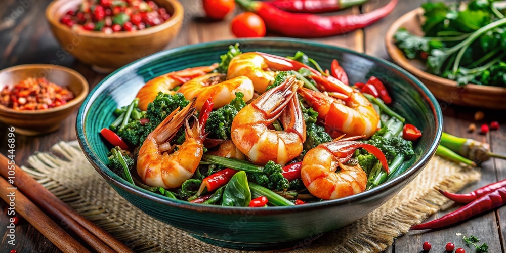 Fresh Shrimp Kale Salad - Delicious Thai Cuisine with Vibrant Ingredients and Aromatic Spices Fresh Shrimp Kale Salad - Delicious Thai Cuisine with Vibrant Ingredients and Aromatic Spices