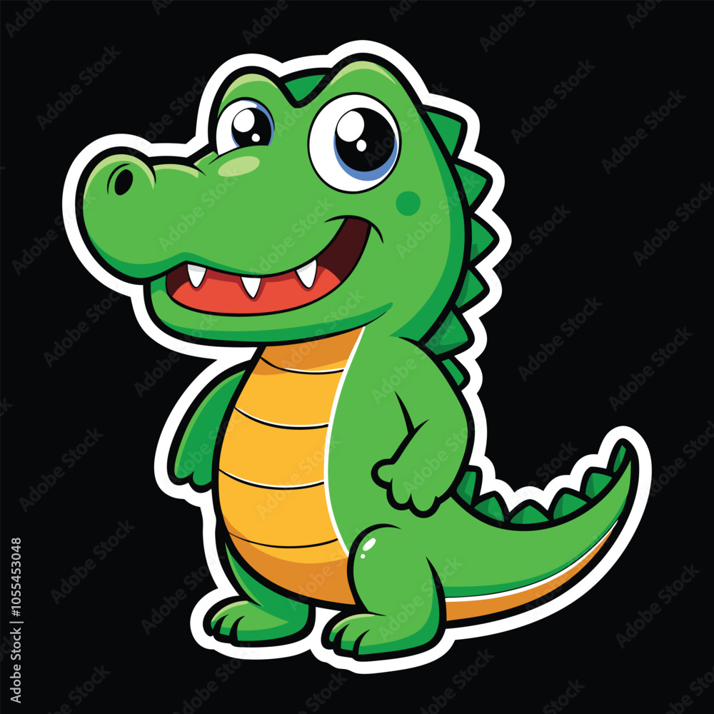Naklejka premium Crocodile wild animal vector cartoon sticker
