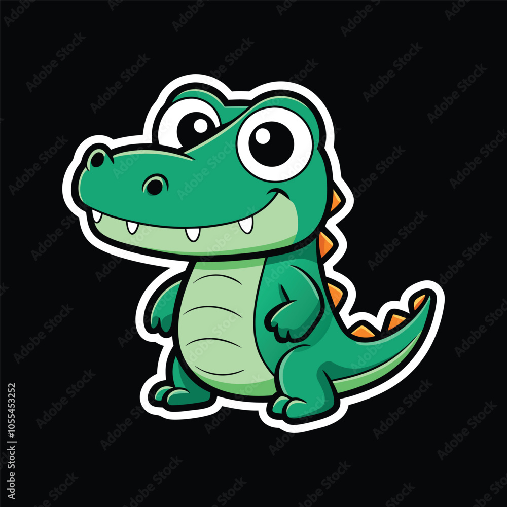 Crocodile wild animal vector cartoon sticker Crocodile wild animal vector cartoon sticker