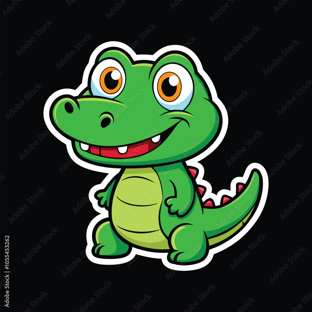 Fototapeta premium Crocodile wild animal vector cartoon sticker