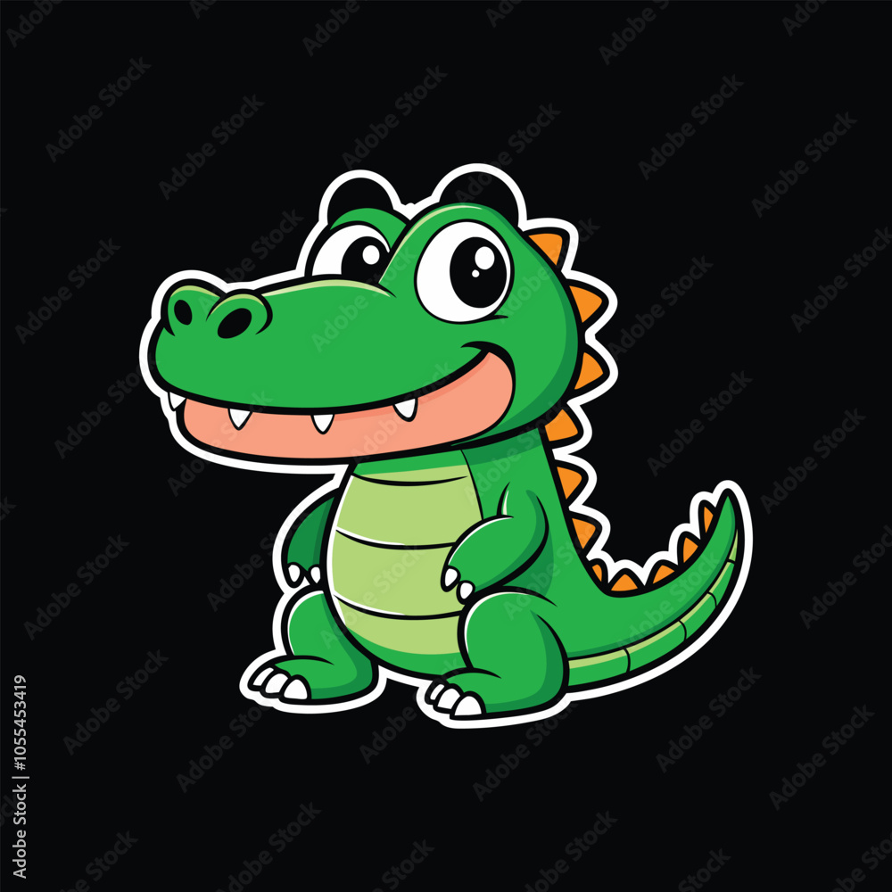 Crocodile wild animal vector cartoon sticker Crocodile wild animal vector cartoon sticker