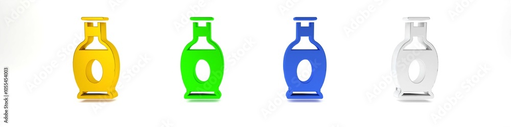 Colorful Indian vase icon isolated on white background. Minimalism concept. 3D render illustration Colorful Indian vase icon isolated on white background. Minimalism concept. 3D render illustration