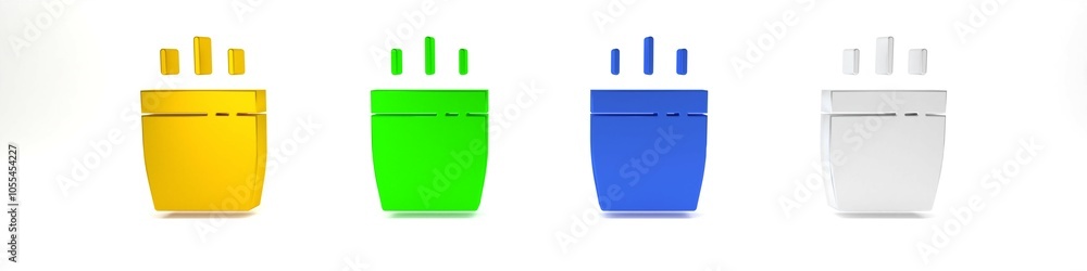 Colorful Coffee cup icon isolated on white background. Tea cup. Hot drink coffee. Minimalism concept. 3D render illustration Colorful Coffee cup icon isolated on white background. Tea cup. Hot drink coffee. Minimalism concept. 3D render illustration
