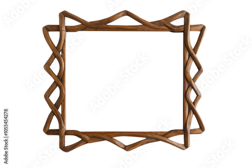 Elegant wooden mirror with intricate wavy frame displayed against a neutral wall in soft lighting