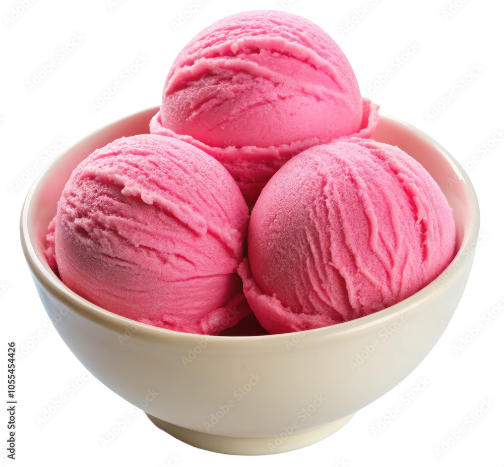 Pink ice cream, transparent background Pink ice cream, transparent background