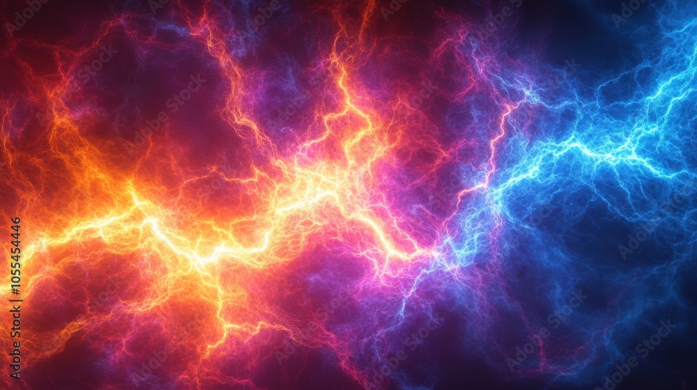 Dynamic Fusion of Vivid Colors and Electric Patterns in an Abstract Display of Energy and Light Dynamic Fusion of Vivid Colors and Electric Patterns in an Abstract Display of Energy and Light
