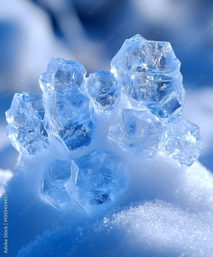 Fine ice crystals on a smooth surface, frosty texture, delicate details