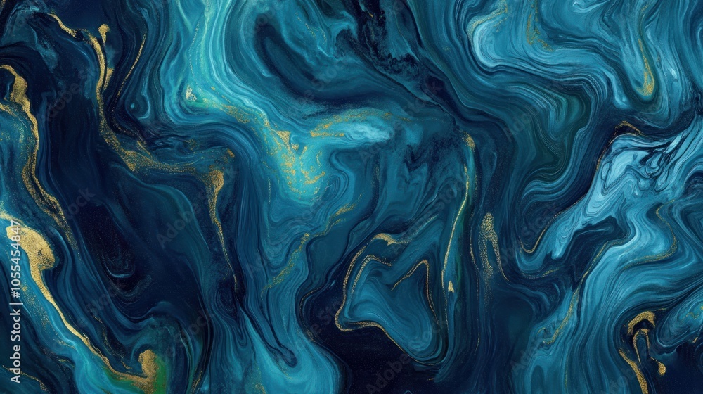 Abstract Blue and Gold Swirls Abstract Blue and Gold Swirls