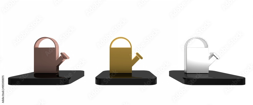Colorful Watering can icon isolated on white background. Irrigation symbol. Minimalism concept. 3D render illustration Colorful Watering can icon isolated on white background. Irrigation symbol. Minimalism concept. 3D render illustration