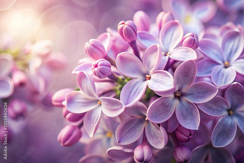 Close-up of a delicate lilac flower with intricate details and subtle color gradations, botanical, closeup, purple flowers Close-up of a delicate lilac flower with intricate details and subtle color gradations, botanical, closeup, purple flowers