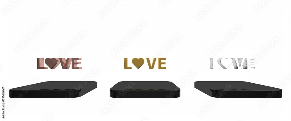 Colorful Love text icon isolated on white background. Valentines day greeting card template. Minimalism concept. 3D render illustration Colorful Love text icon isolated on white background. Valentines day greeting card template. Minimalism concept. 3D render illustration