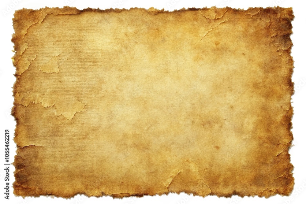 Distressed parchment texture with torn edges and frayed corners, tactile, rough, distressed, textured, parchment Distressed parchment texture with torn edges and frayed corners, tactile, rough, distressed, textured, parchment