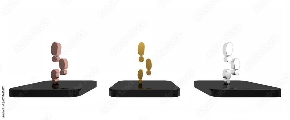 Colorful Footsteps icon isolated on white background. Detective is investigating. To follow in the footsteps. Minimalism concept. 3D render illustration Colorful Footsteps icon isolated on white background. Detective is investigating. To follow in the footsteps. Minimalism concept. 3D render illustration